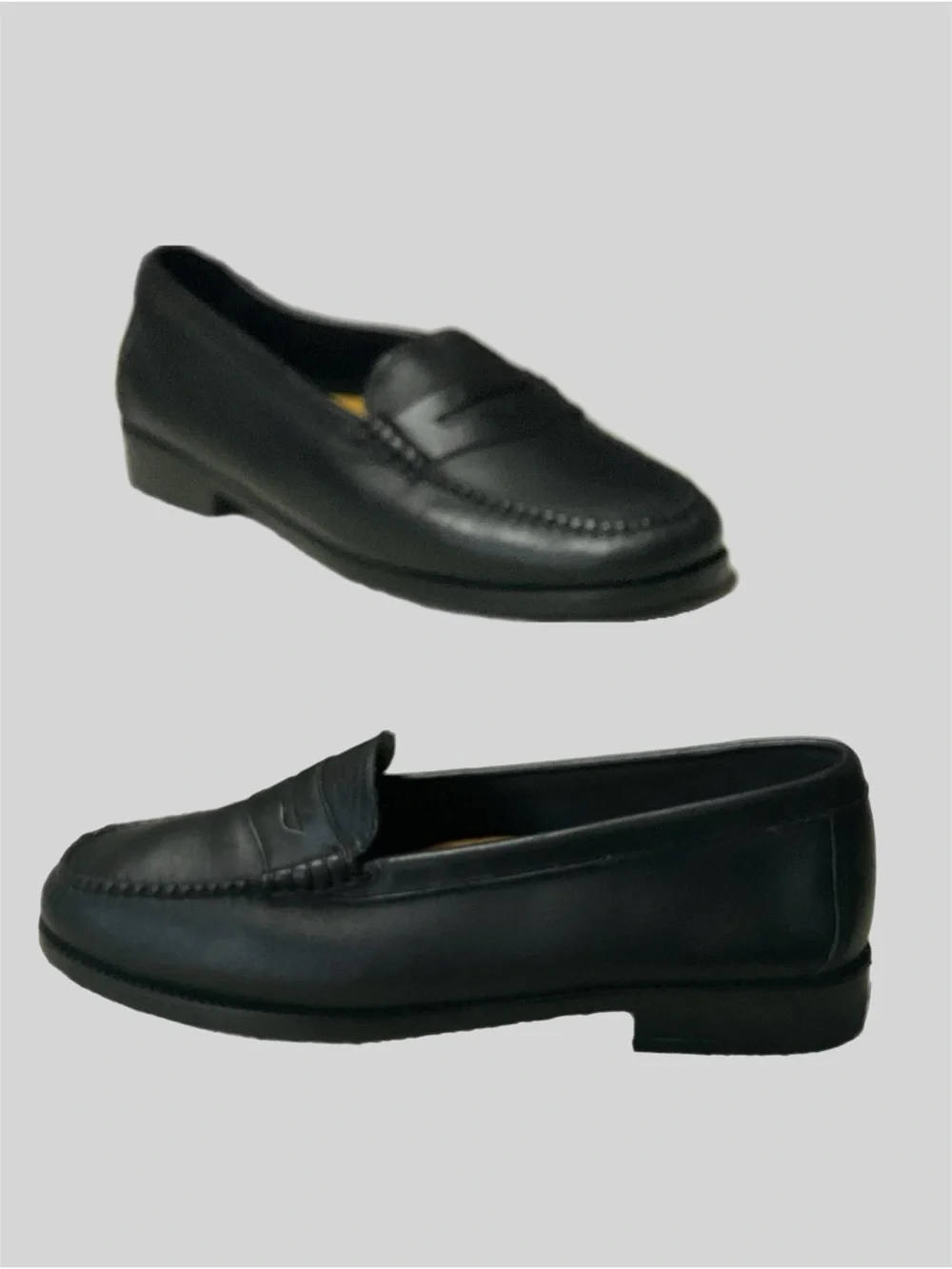 VTG G.H. Bass & Co. Penny Loafers Black Women's 9 W Wide Leather Style 3800-001